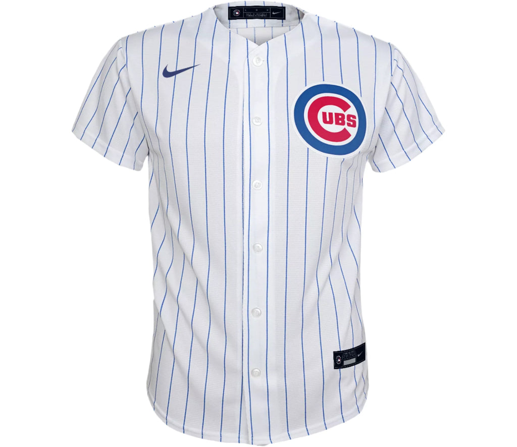 Youth Nike Nico Hoerner Chicago Cubs White Home Game Replica Jersey