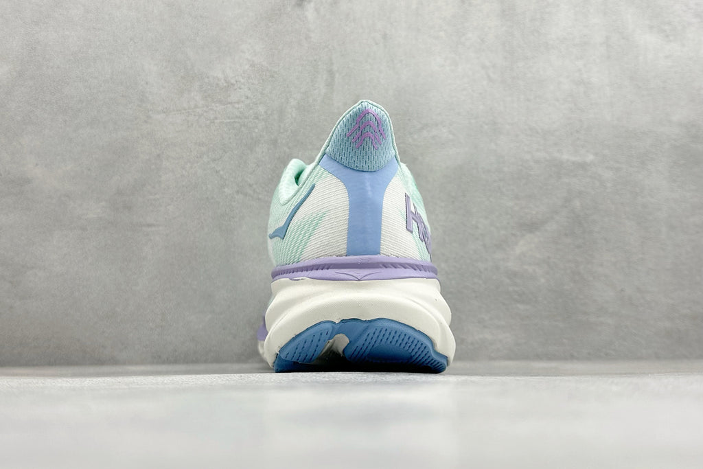 HOKA Clifton 9 Mint & Lavender Gradient Daily Running Trainers