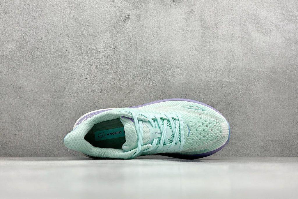 HOKA Clifton 9 Mint & Lavender Gradient Daily Running Trainers
