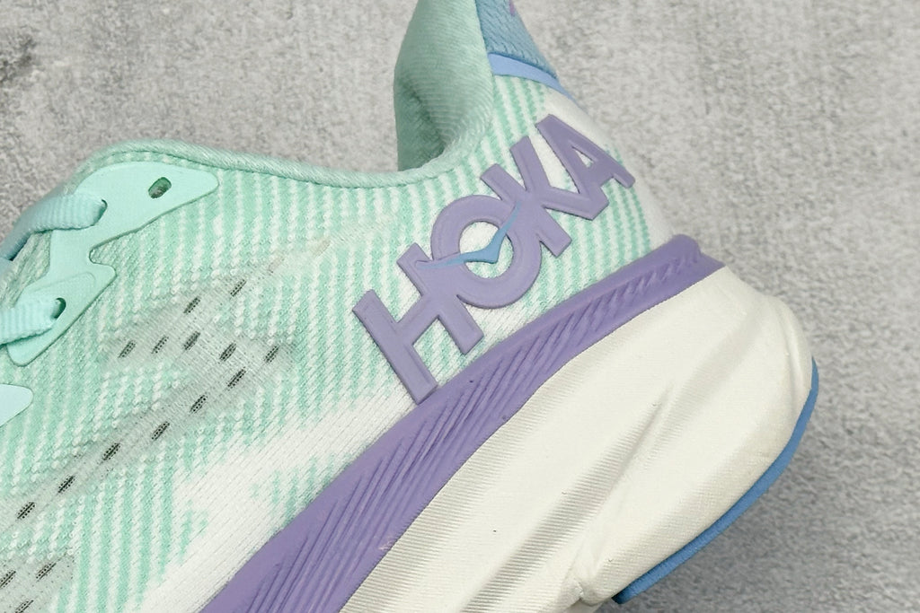 HOKA Clifton 9 Mint & Lavender Gradient Daily Running Trainers