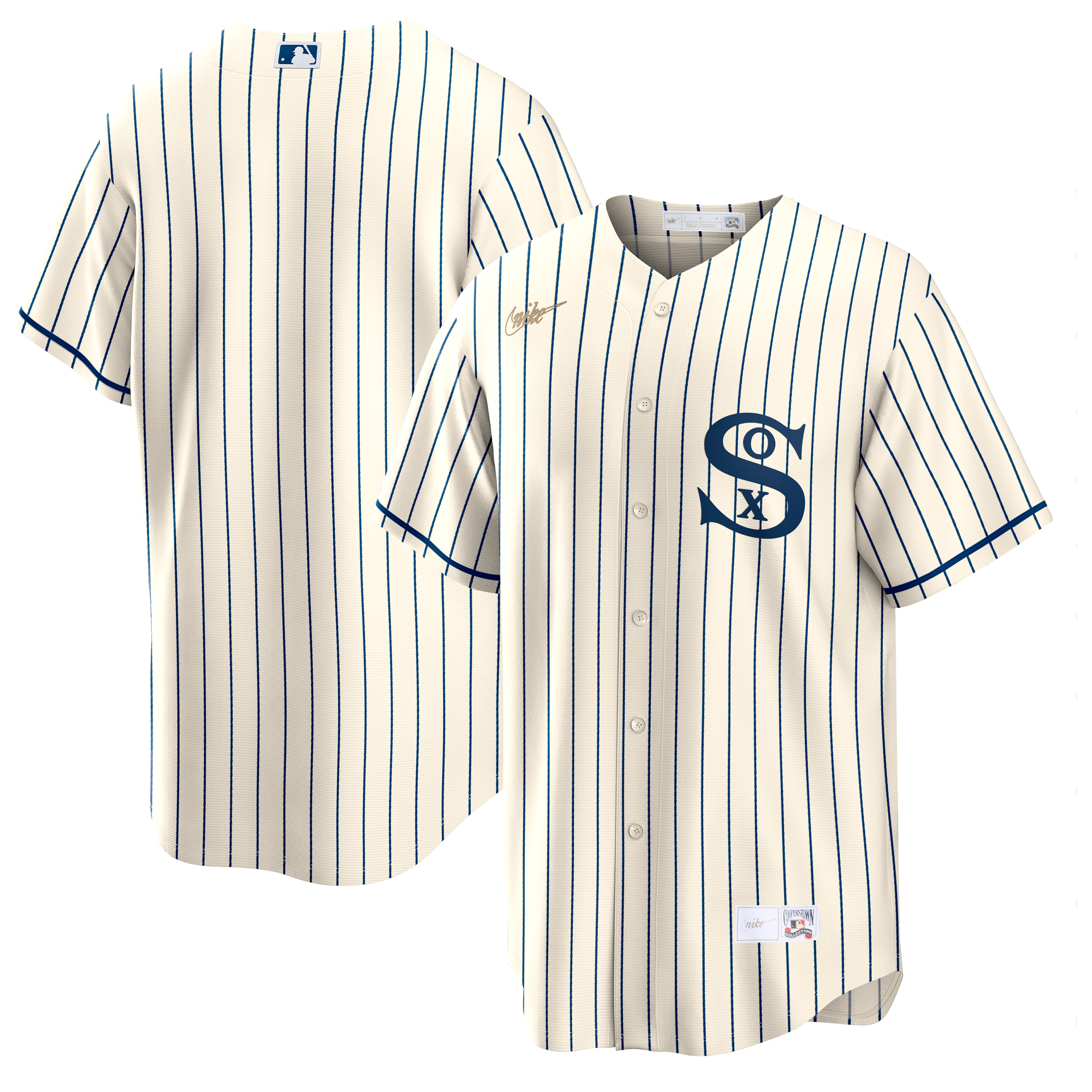NIKE Men's Chicago White Sox Field of Dreams Cream Cooperstown Collection Blank Replica Jersey