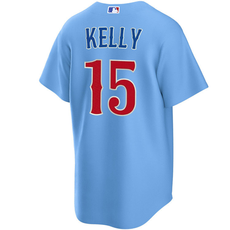 NIKE Men's Chicago Cubs Carson Kelly #15 Light Blue 2nd Alternate Replica Jersey