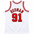 Men's Chicago Bulls Dennis Rodman Mitchell & Ness White 1997-98 Hardwood Classics Swingman Jersey