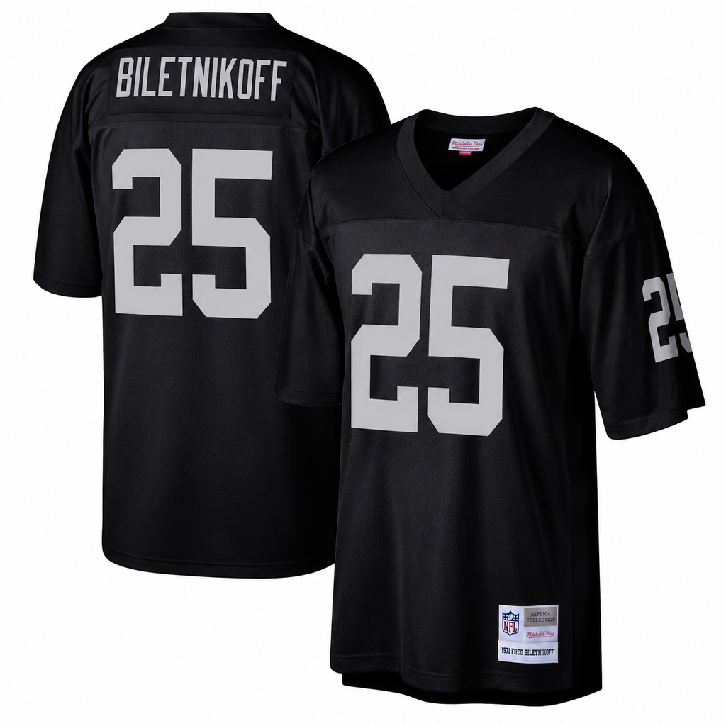 Mitchell & Ness Fred Biletnikoff Las Vegas Raiders Black Retired Player Legacy Replica Jersey