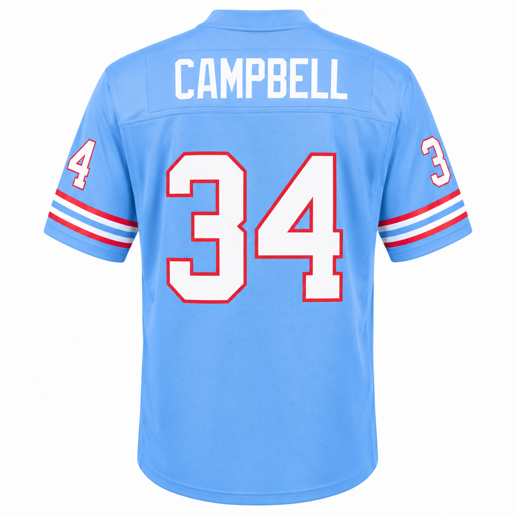 Youth Earl Campbell Houston Oilers 1980 Mitchell & Ness Powder Blue Retired Player Vintage Replica Jersey
