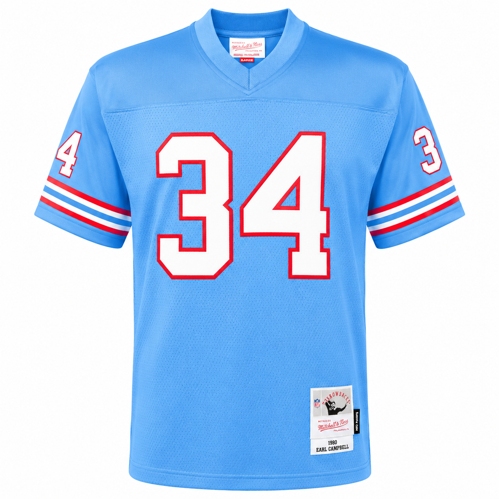 Youth Earl Campbell Houston Oilers 1980 Mitchell & Ness Powder Blue Retired Player Vintage Replica Jersey