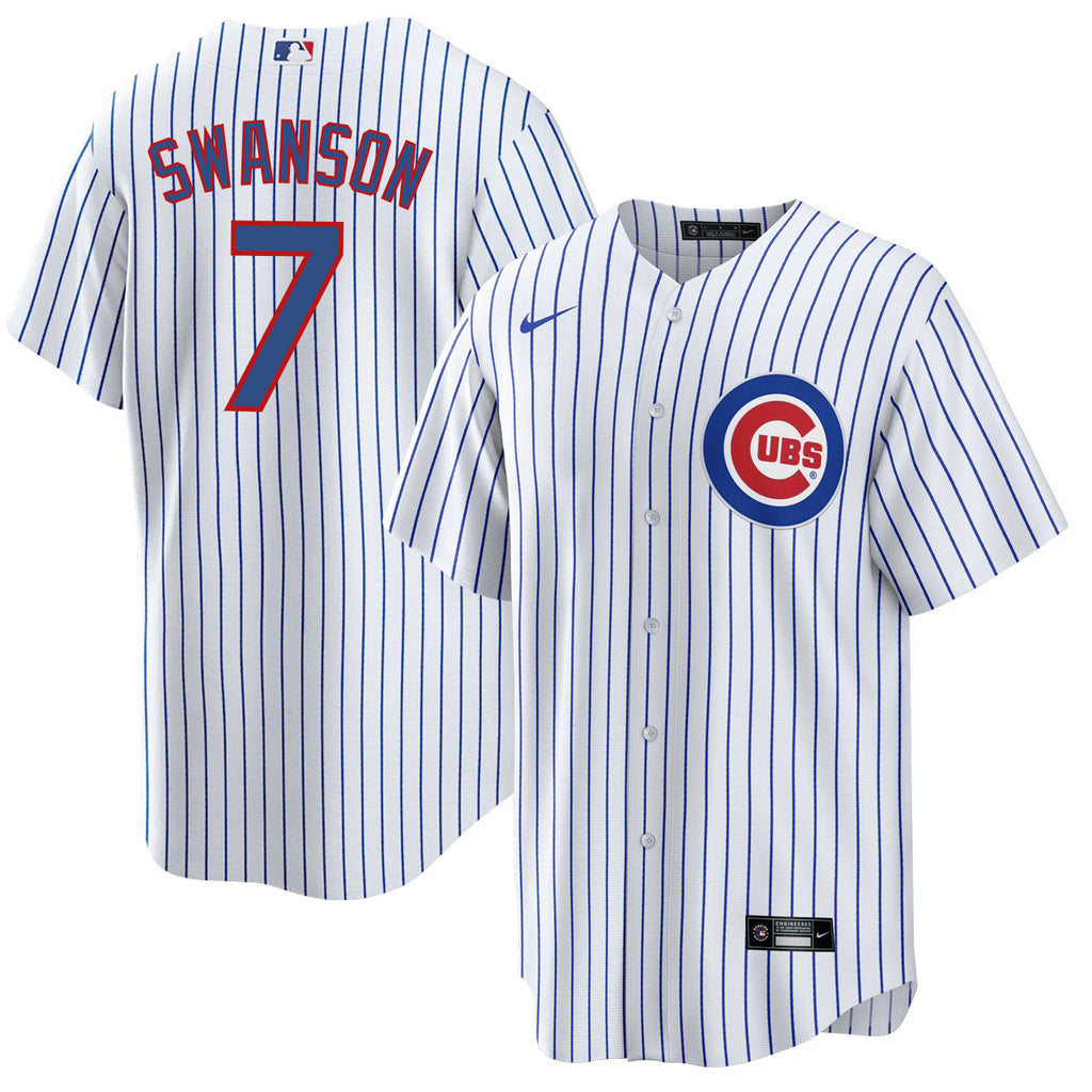 NIKE Youth Dansby Swanson Chicago Cubs White Home Replica Jersey