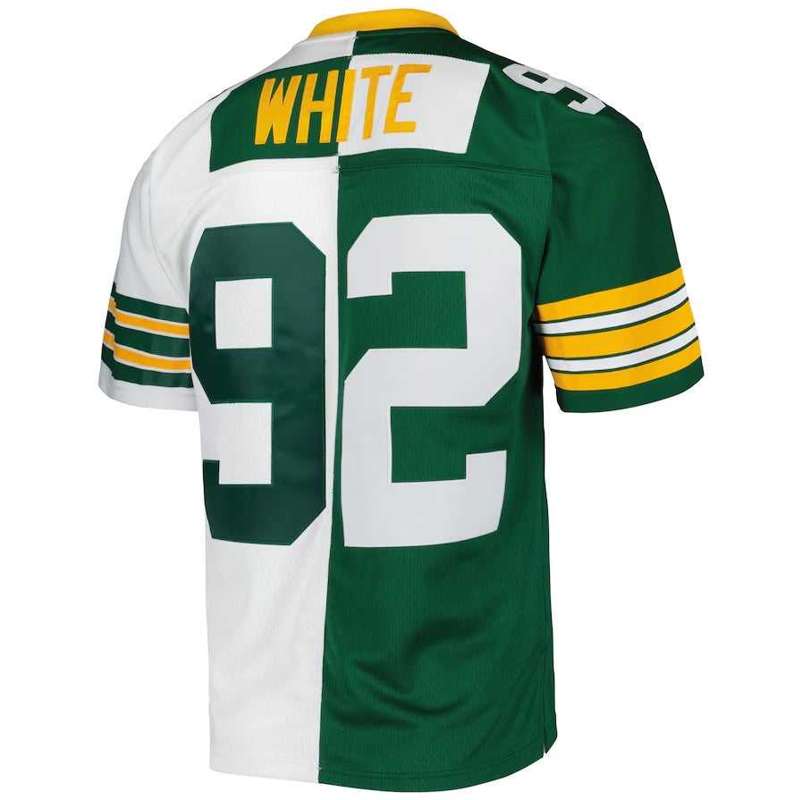 GB.Packers #92 Reggie White  1996 Split Legacy Replica Jersey - Green-White Stitched American Football Jerseys