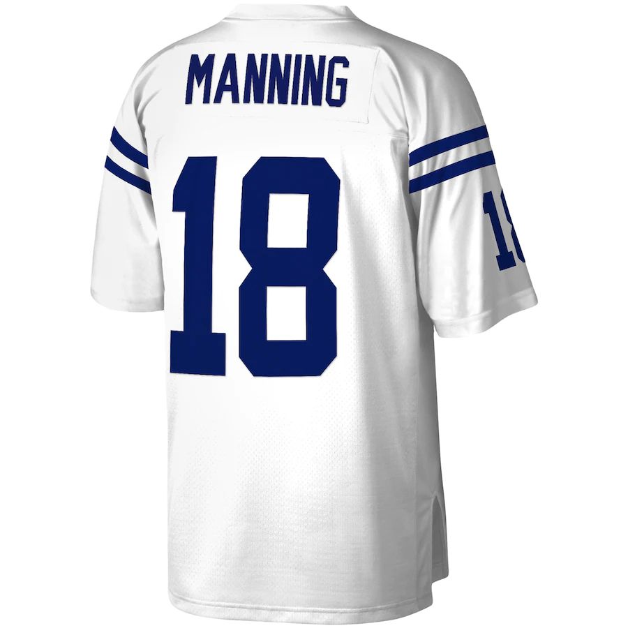 IN.Colts #18 Peyton Manning  White Legacy Replica Jersey Stitched American Football Jerseys