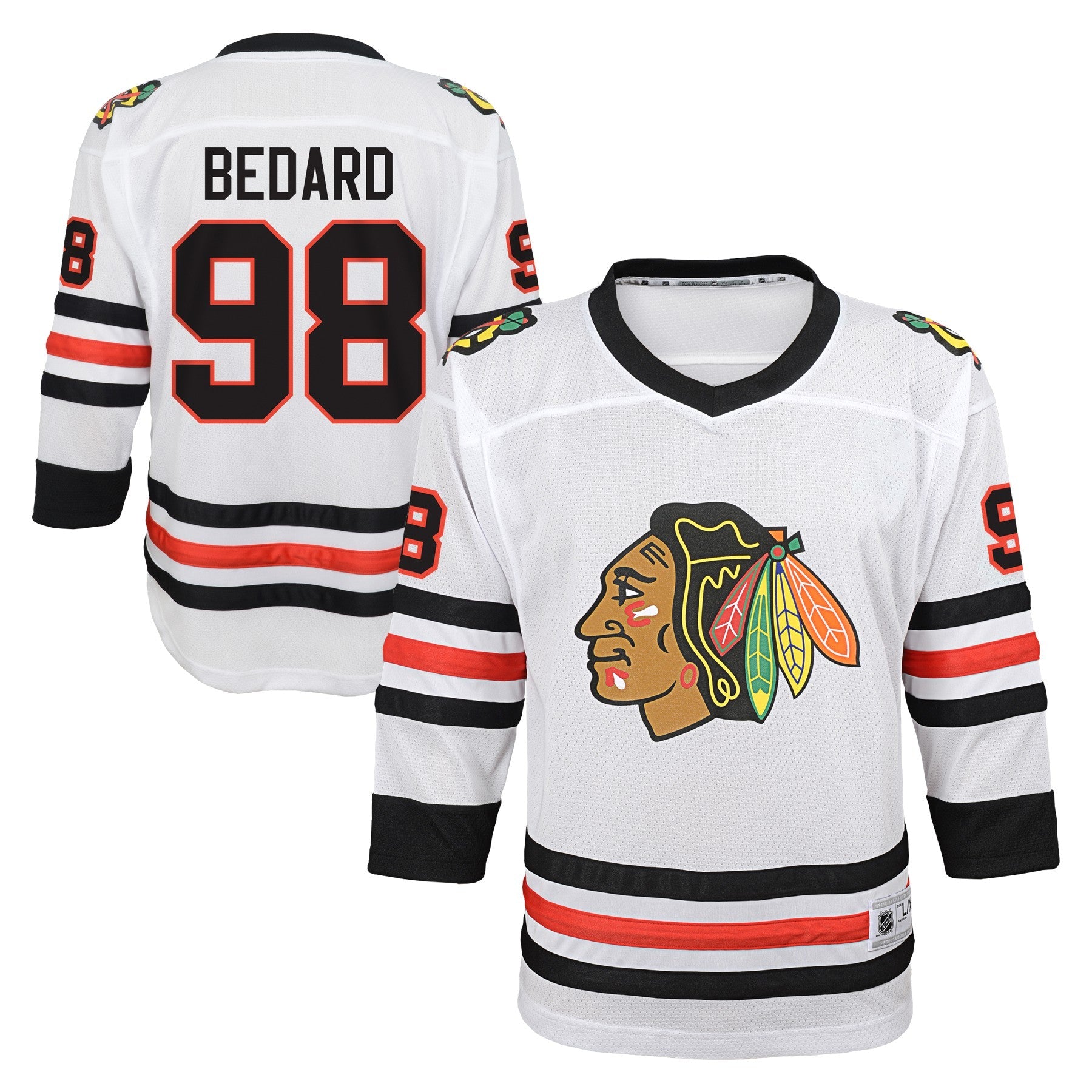 Youth Connor Bedard Chicago Blackhawks White Away Replica Jersey