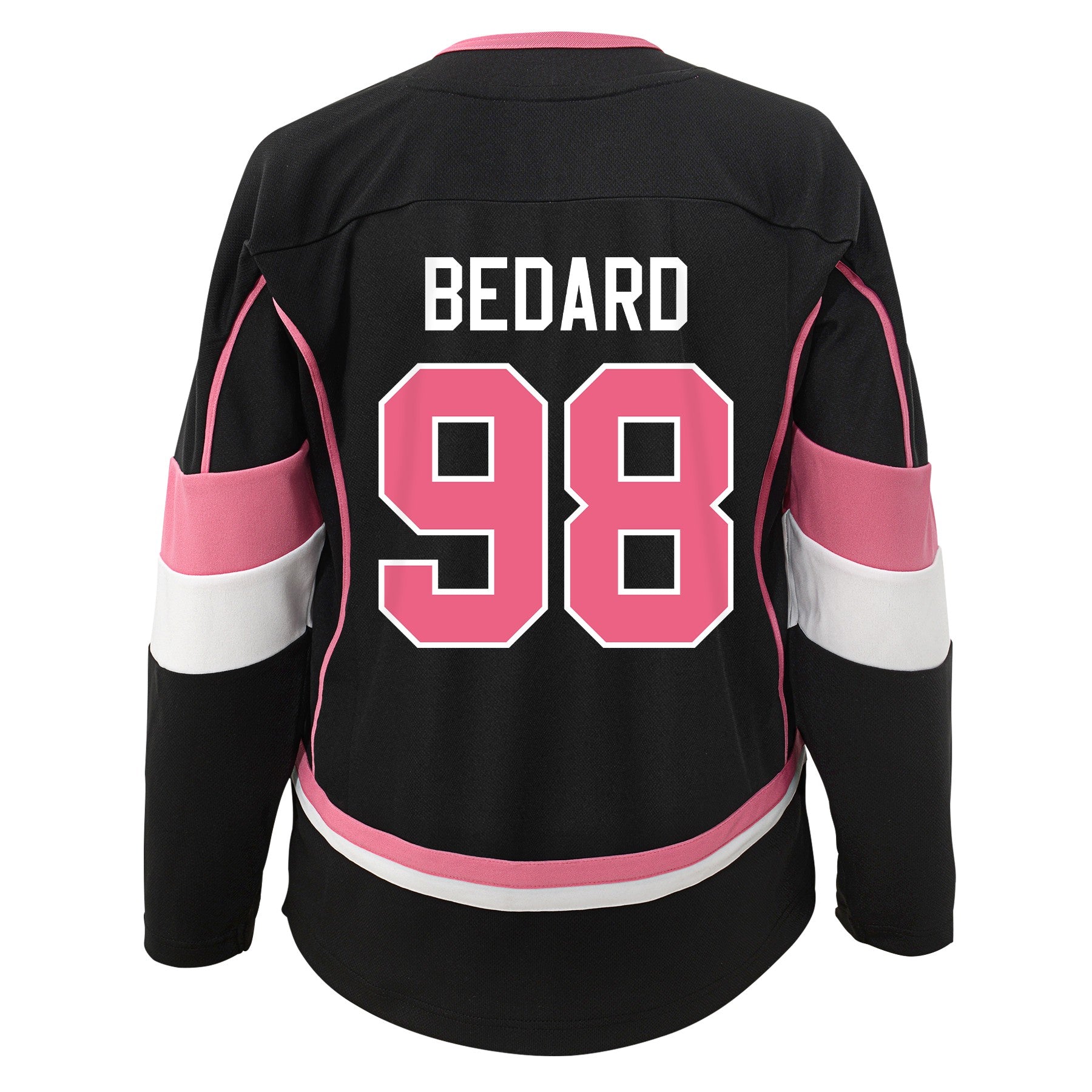 Toddler Connor Bedard Chicago Blackhawks Girls Black/Pink Fashion Jersey