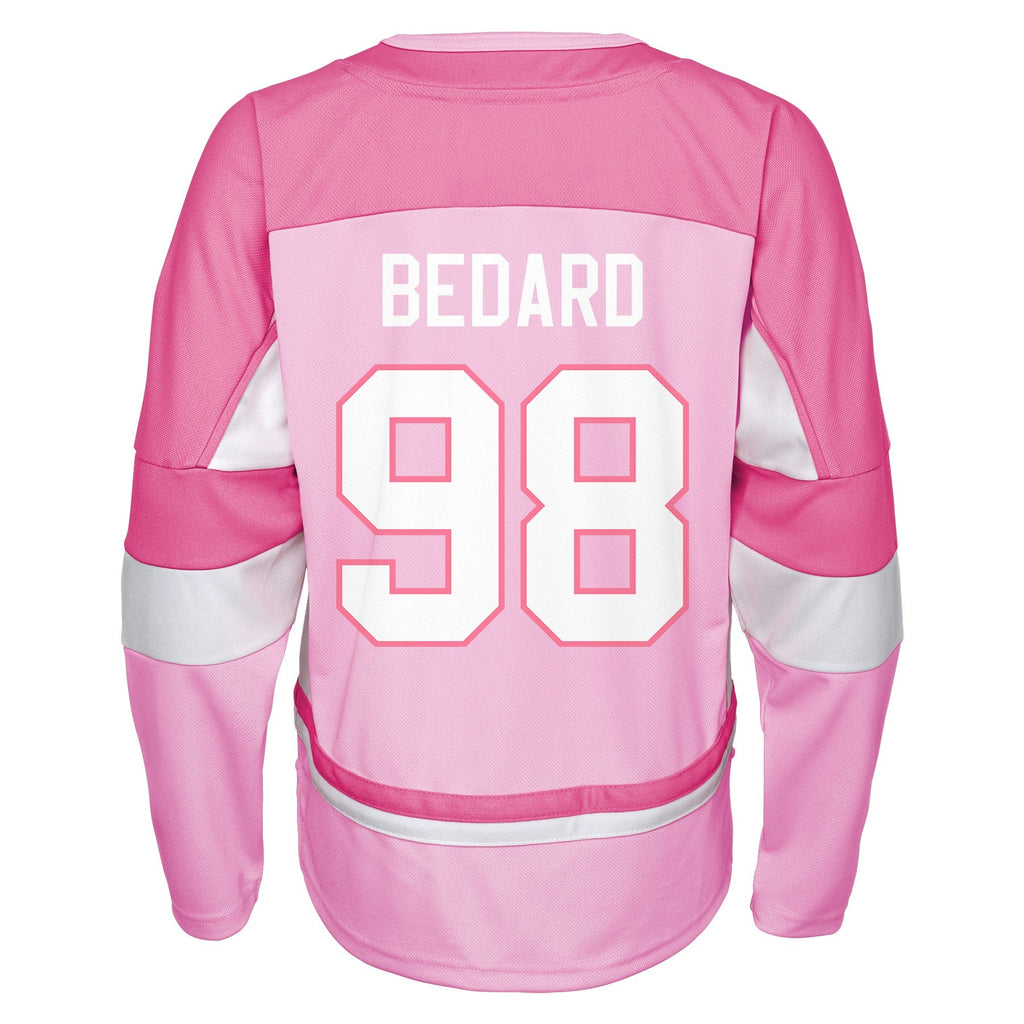 Youth Connor Bedard Chicago Blackhawks Girls Pink Fashion Jersey