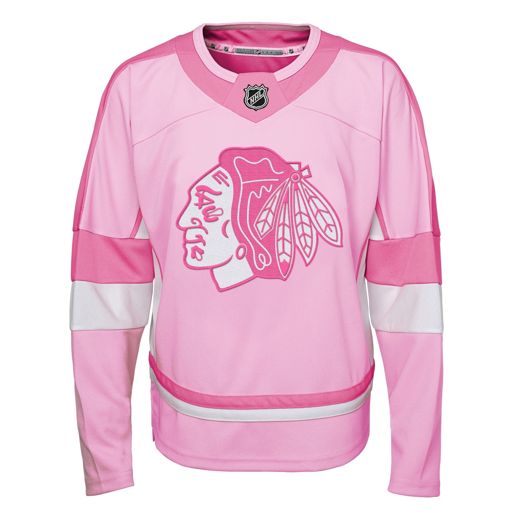 Youth Connor Bedard Chicago Blackhawks Girls Pink Fashion Jersey