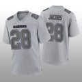 L.Raiders #28 Josh Jacobs Gray Atmosphere Fashion Game Jersey Stitched American Football Jerseys