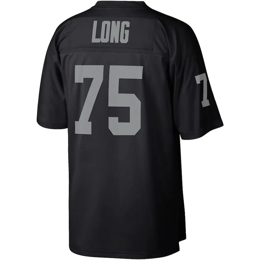 L.Raiders #75 Howie Long  Black Legacy Replica Jersey Stitched American Football Jerseys
