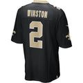 NO.Saints #2 Jameis Winston Black Game Jersey Stitched American Football Jerseys