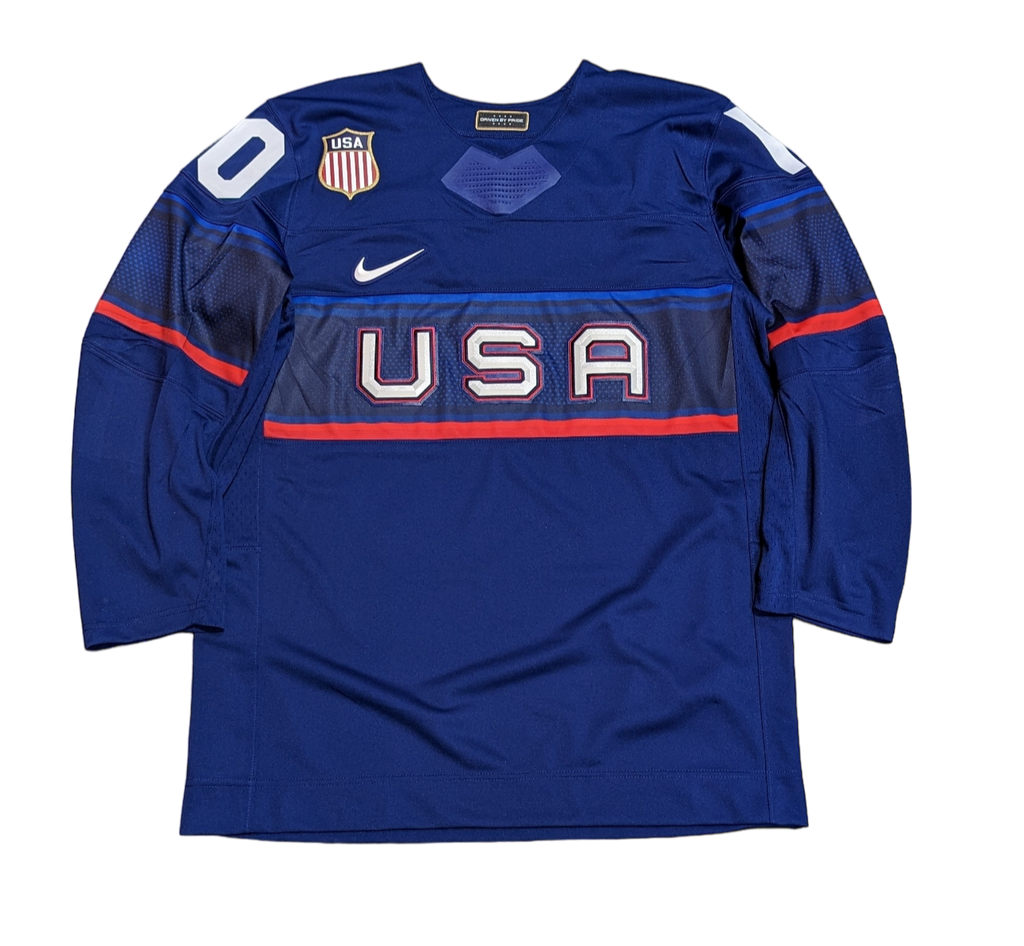Mens USA Hockey Matty Beniers Nike Olympic Navy Replica Jersey