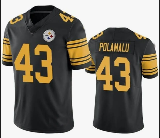 P.Steelers #43 Troy Polamalu Black Retired Player Game Jersey Stitched American Football Jerseys