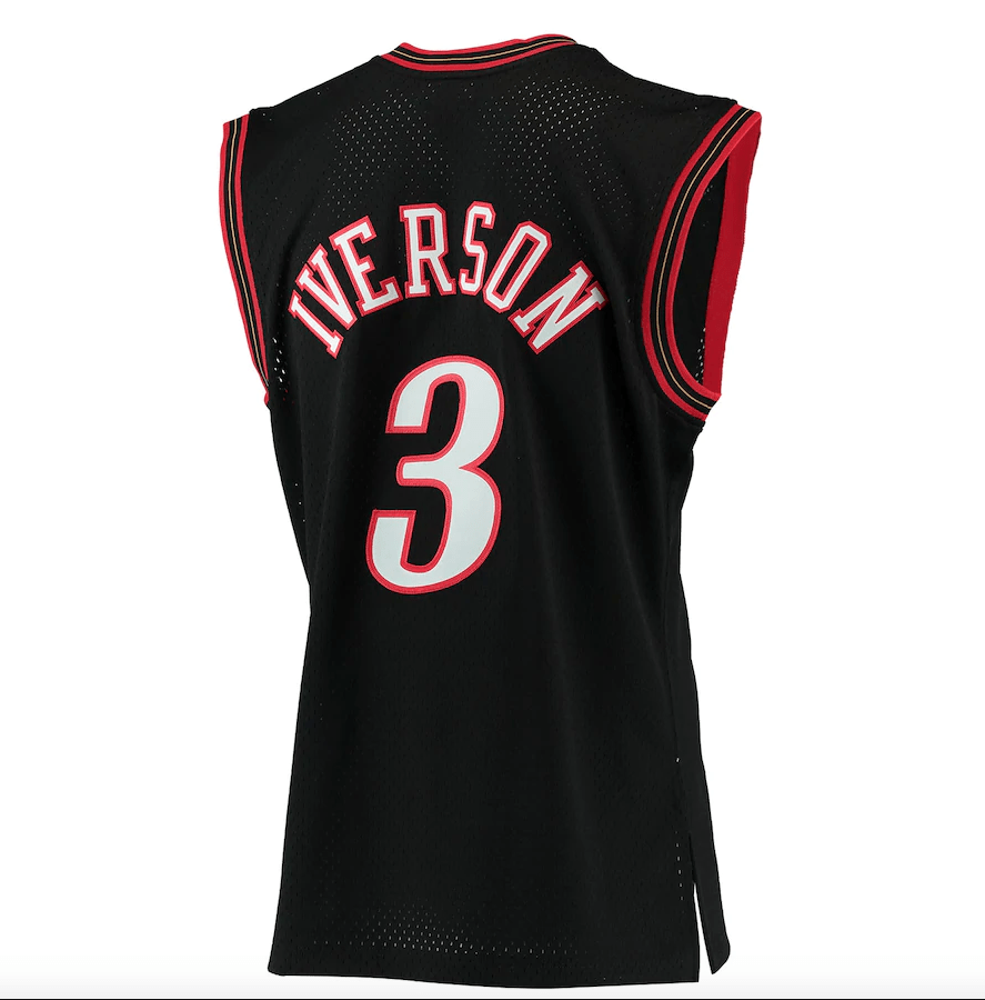 Men's Allen Iverson Philadelphia 76ers 2000-2001 Swingman Black Replica Jersey By Mitchell & Ness