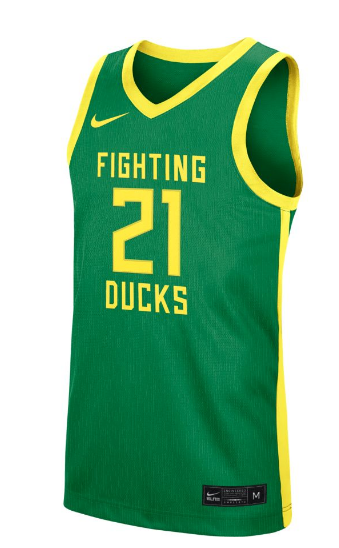 Men's Oregon Ducks Nike Replica #21 Basketball Jersey – Green