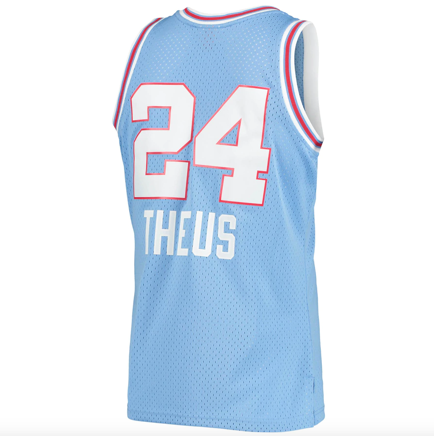 Men's Reggie Theus Sacramento Kings 1985-86 Powder Blue Swingman Replica Jersey By Mitchell & Ness