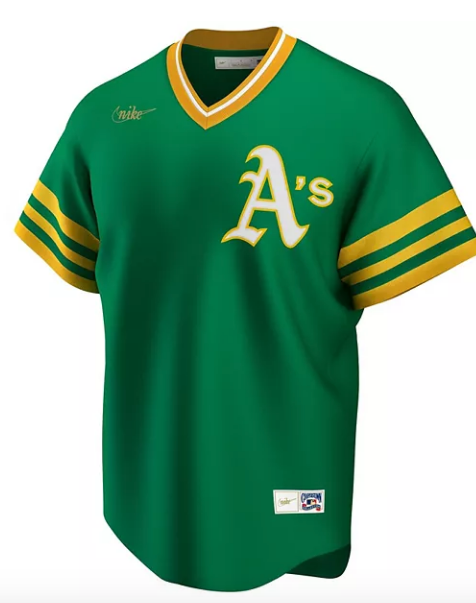 Men's Oakland Athletics Nike Kelly Green Road Cooperstown Collection Team Jersey