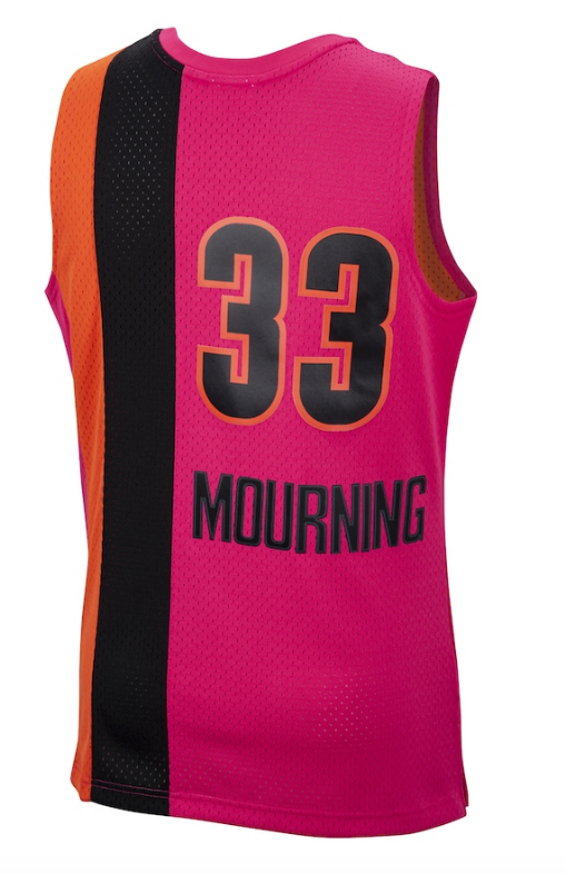Men's Miami Heat Alonzo Mourning Mitchell & Ness Hardwood Classics Reload 2.0 Swingman Jersey - Pink