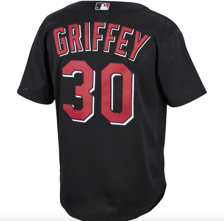 Men's Cincinnati Reds Ken Griffey Jr. Mitchell & Ness Black Cooperstown Collection Batting Practice Jersey