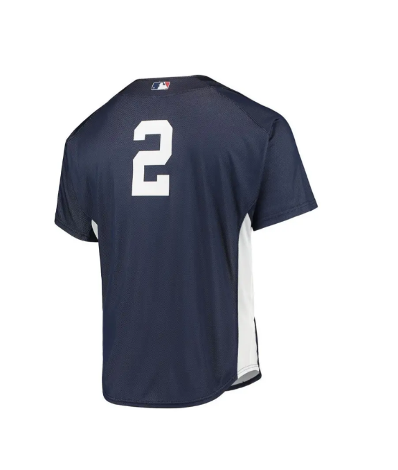 Men's Derek Jeter New York Yankees Mitchell & Ness Navy 2009 Authentic Batting Practice Jersey