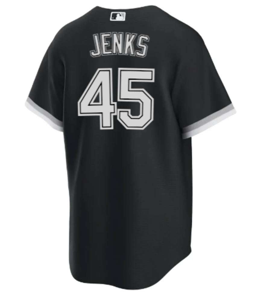 Bobby Jenks Chicago White Sox NIKE Replica Men's Alternate Black Jersey With Premium Lettering