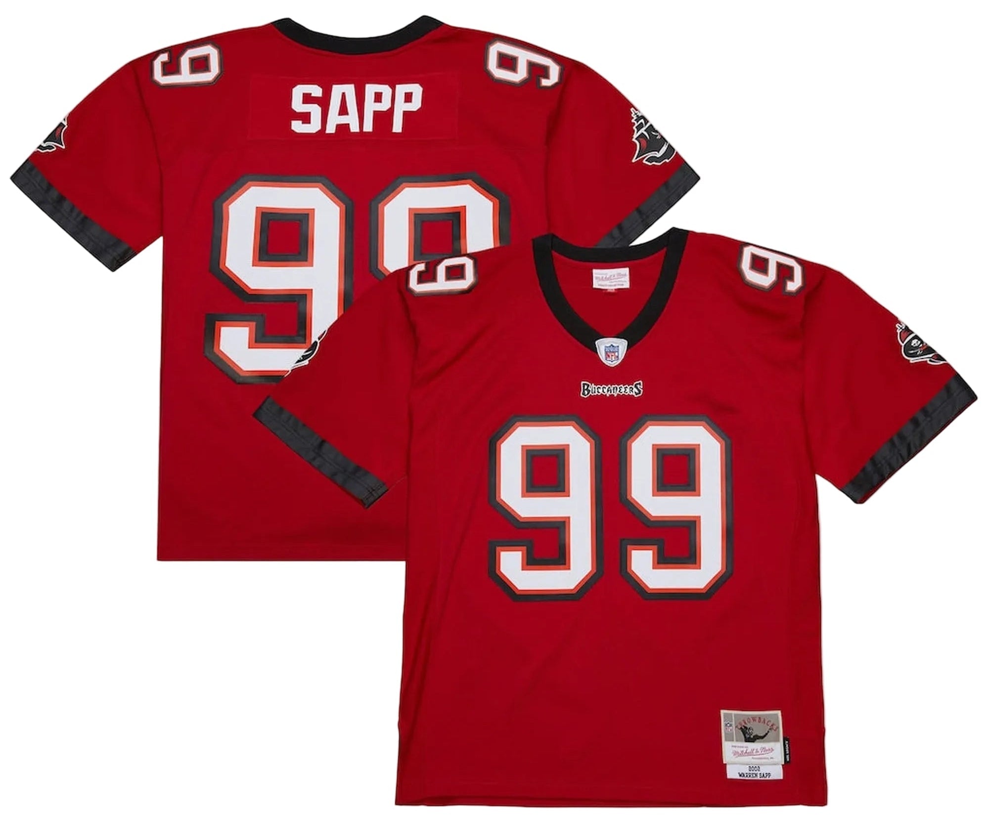 Warren Sapp Tampa Bay Buccaneers 2002 Mitchell & Ness Legacy Replica Jersey - Red