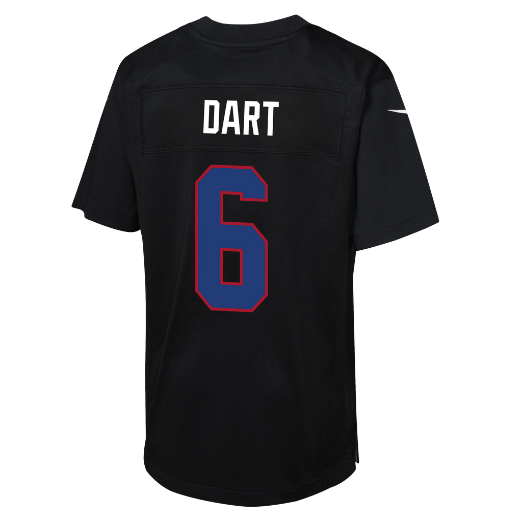 Youth Jaxson Dart New York Giants Alternate Black Nike Game Jersey
