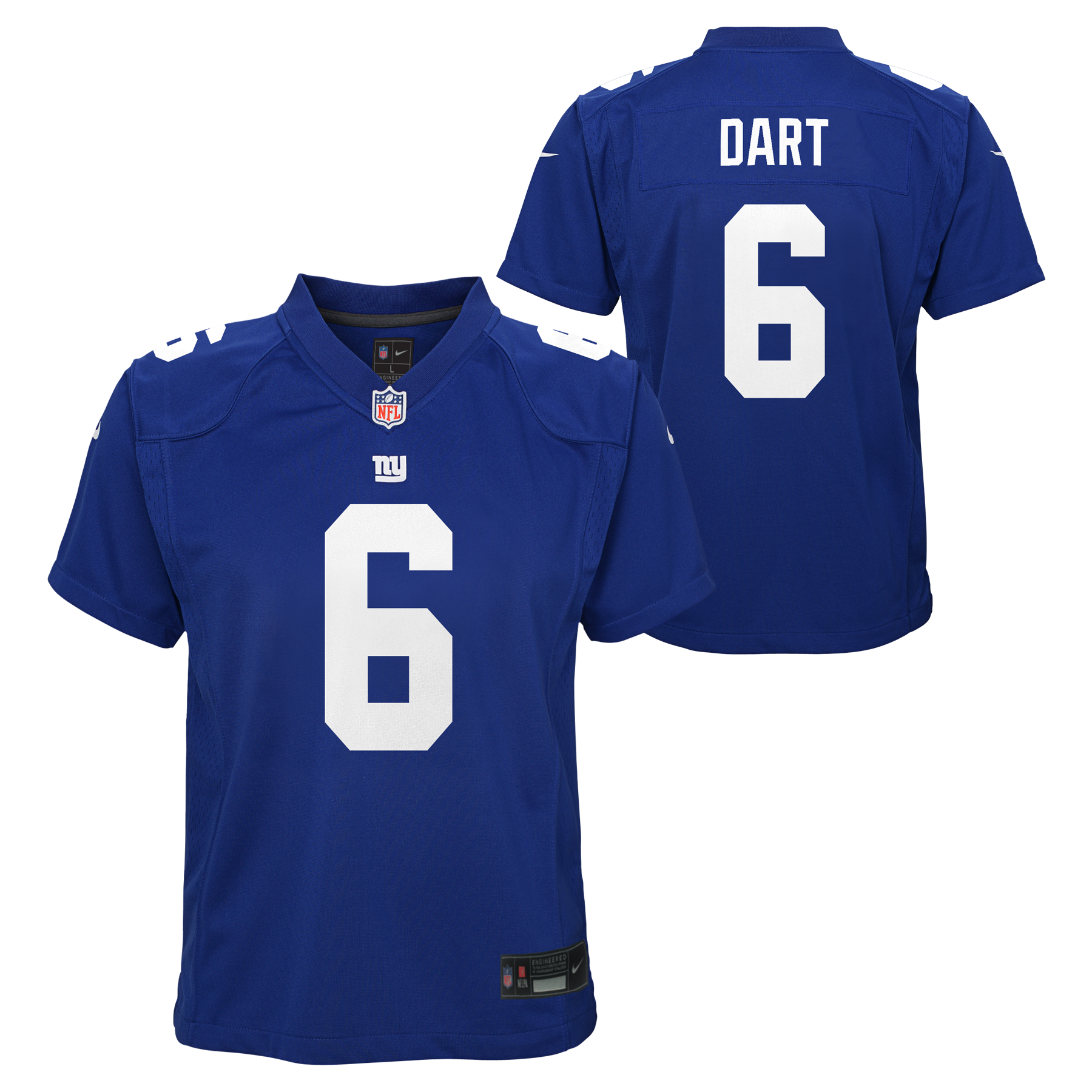 Youth Jaxson Dart New York Giants Home Royal Blue Nike Game Jersey