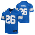 Youth Detroit Lions Jahmyr Gibbs #26 Nike "ROOKIE" Blue Game Jersey