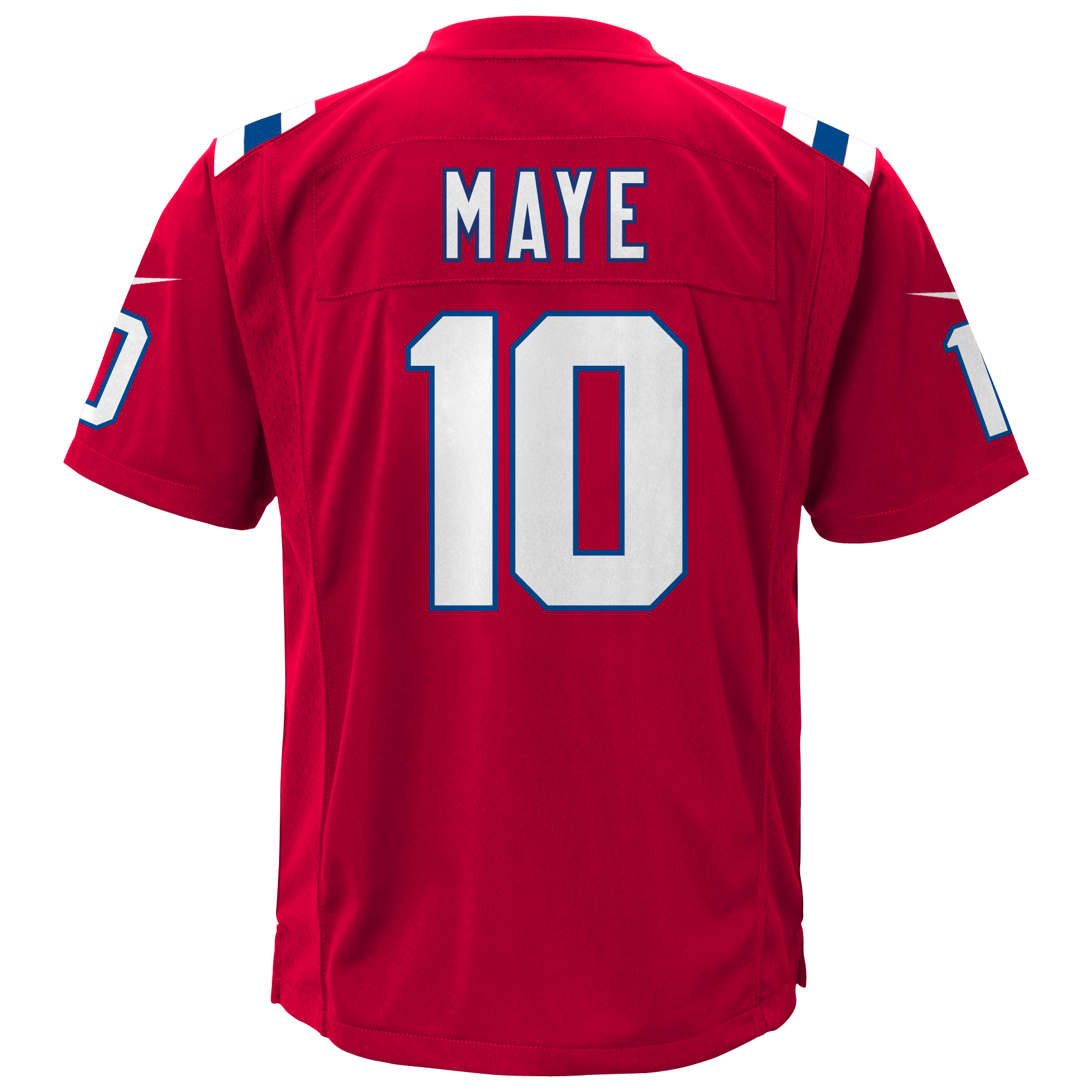 Youth Drake Maye New England Patriots Nike Red Alternate Jersey