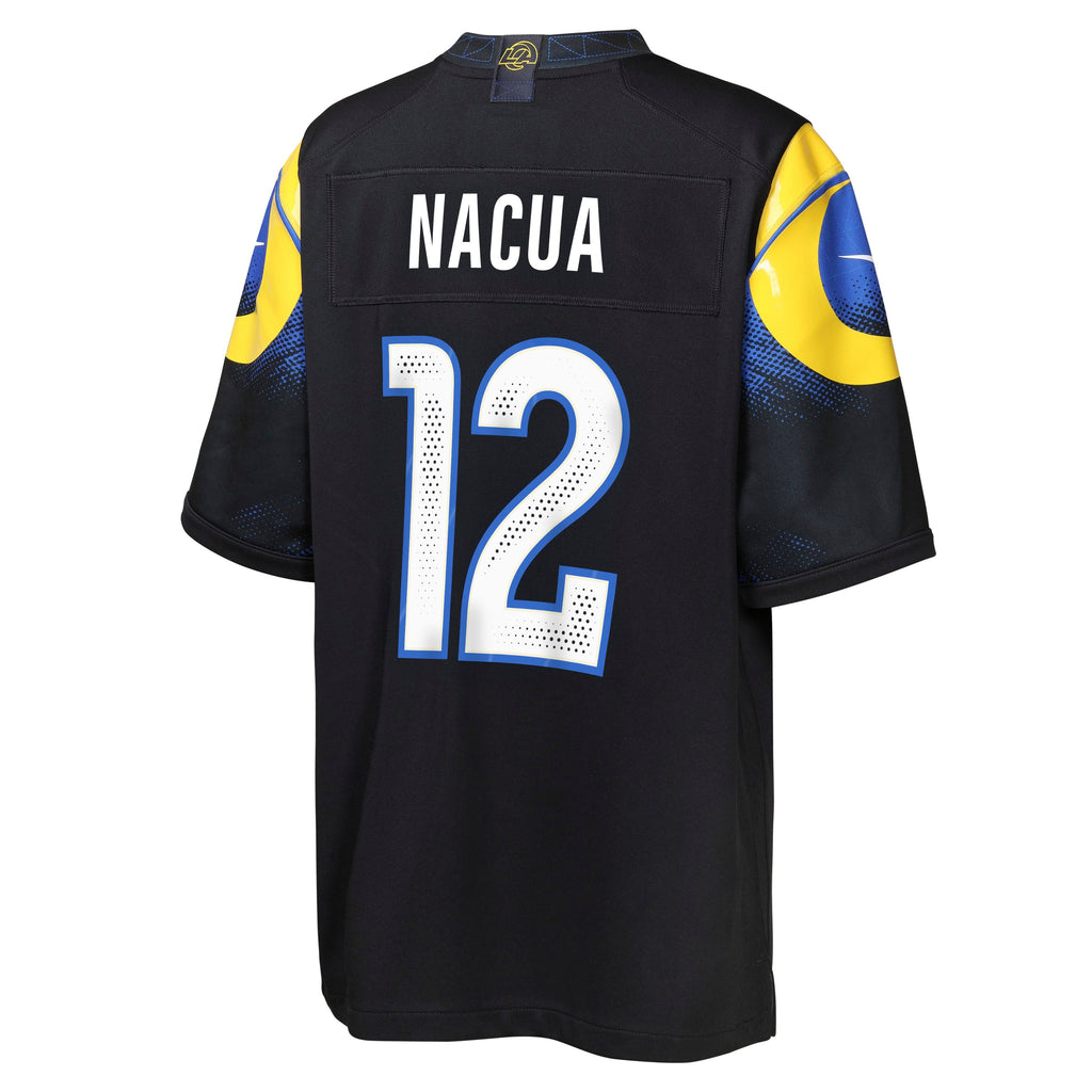 Youth Los Angeles Rams Puka Nacua #12 Black 2026 Rivalries Collection Nike Game Jersey