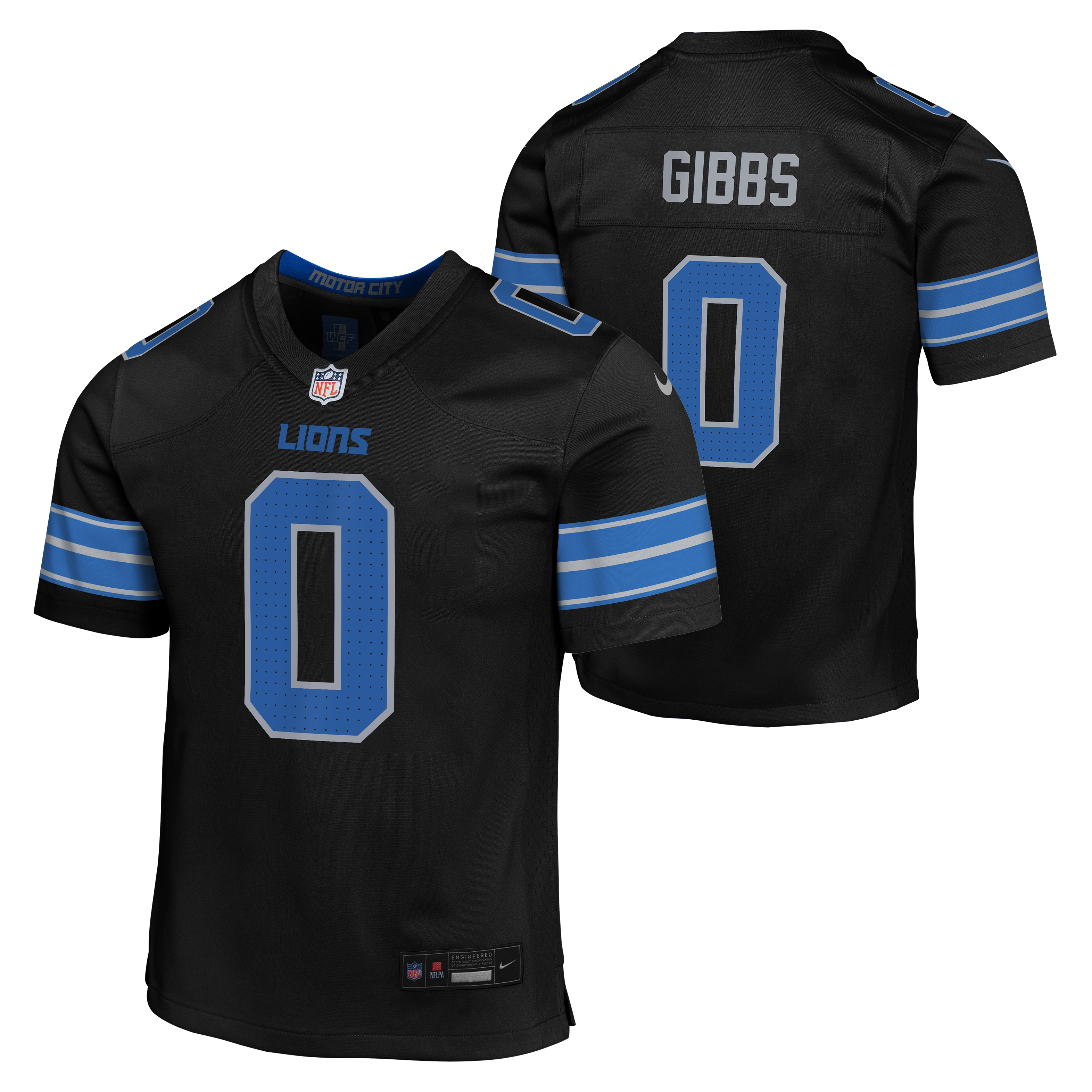 Youth Detroit Lions Jahmyr Gibbs Nike Black Alternate Game Jersey