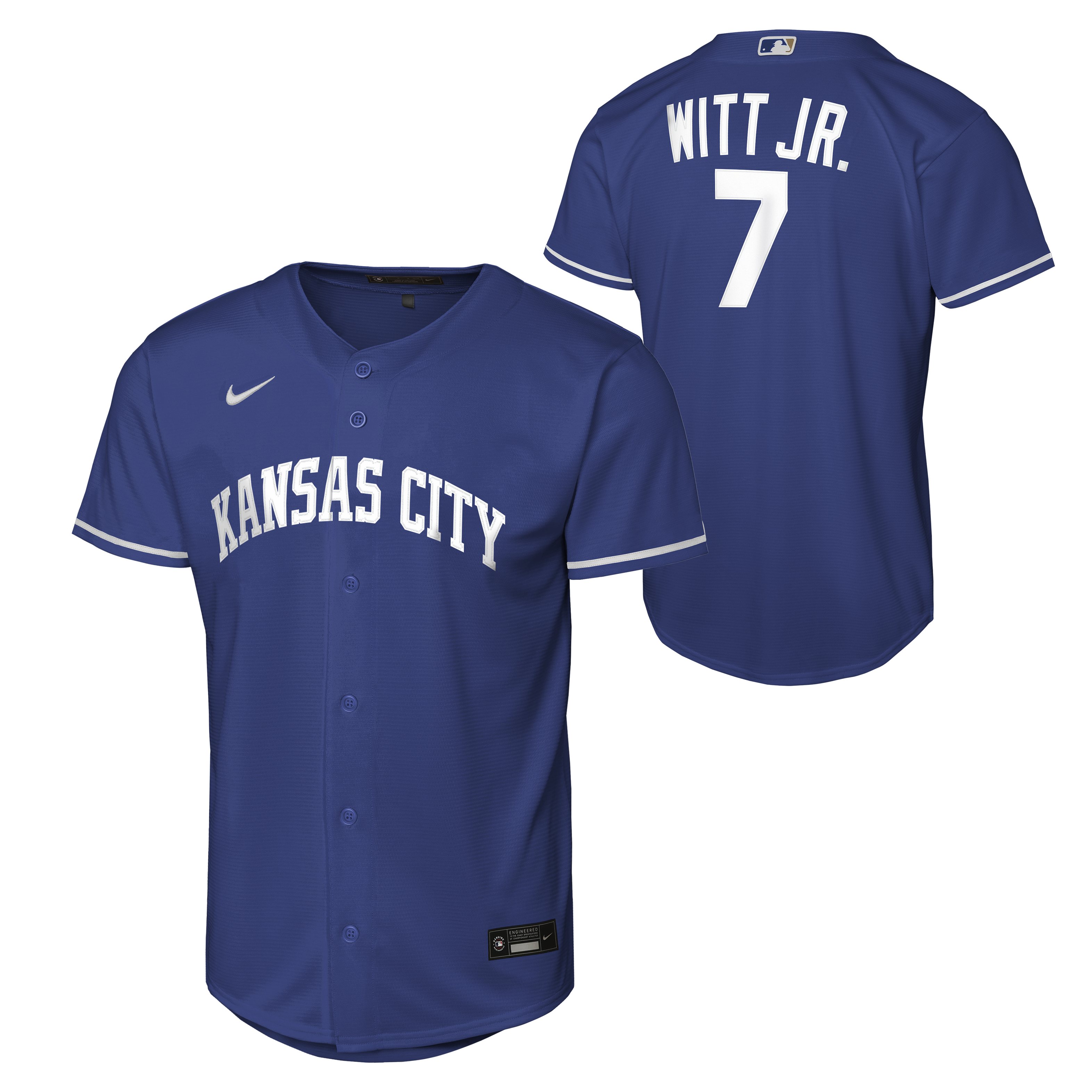 NIKE Youth Bobby Witt Jr. Kansas City Royals Royal Blue Replica Baseline Jersey