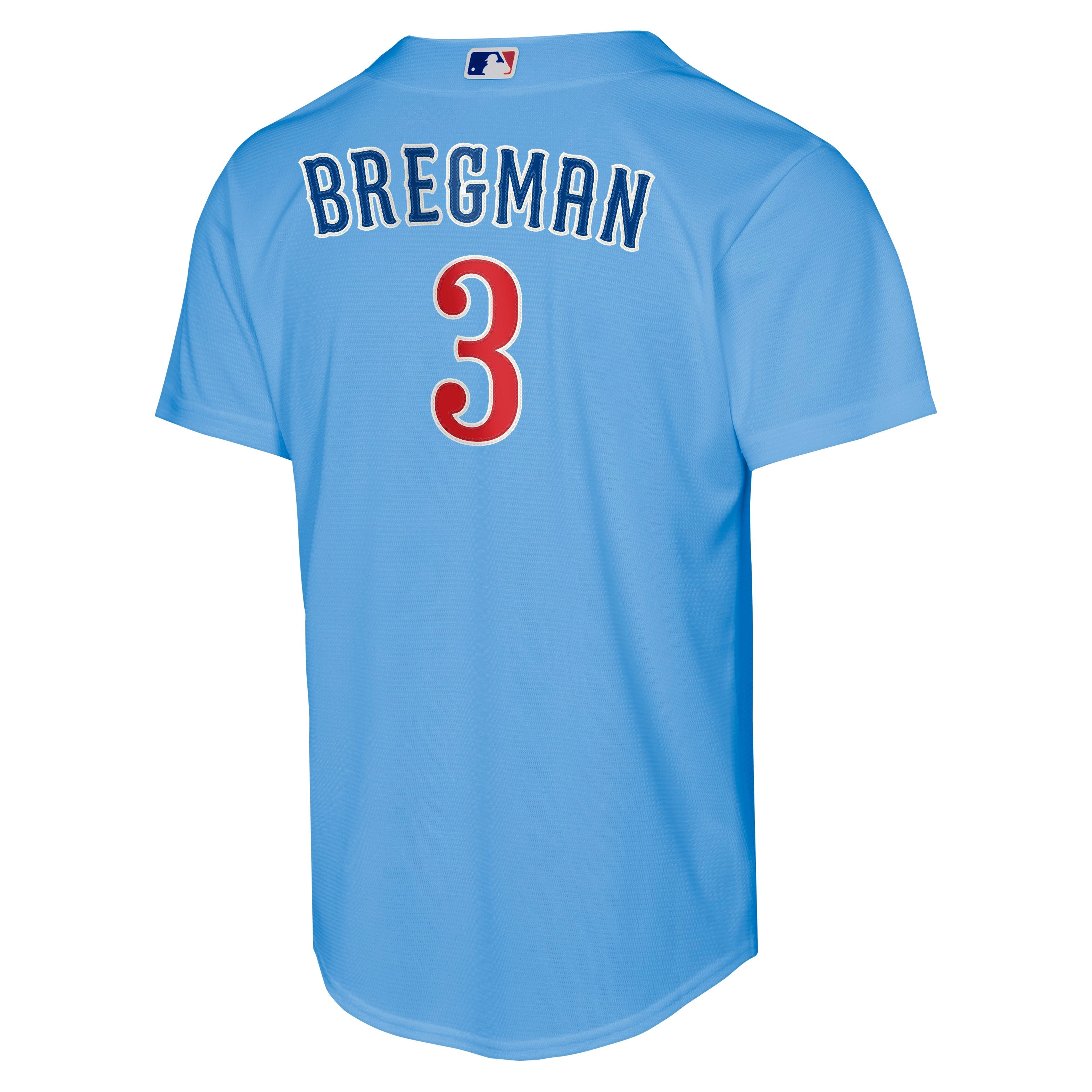 Youth Chicago Cubs Alex Bregman Alternate 2 NIKE Baseline Powder Blue Replica Jersey