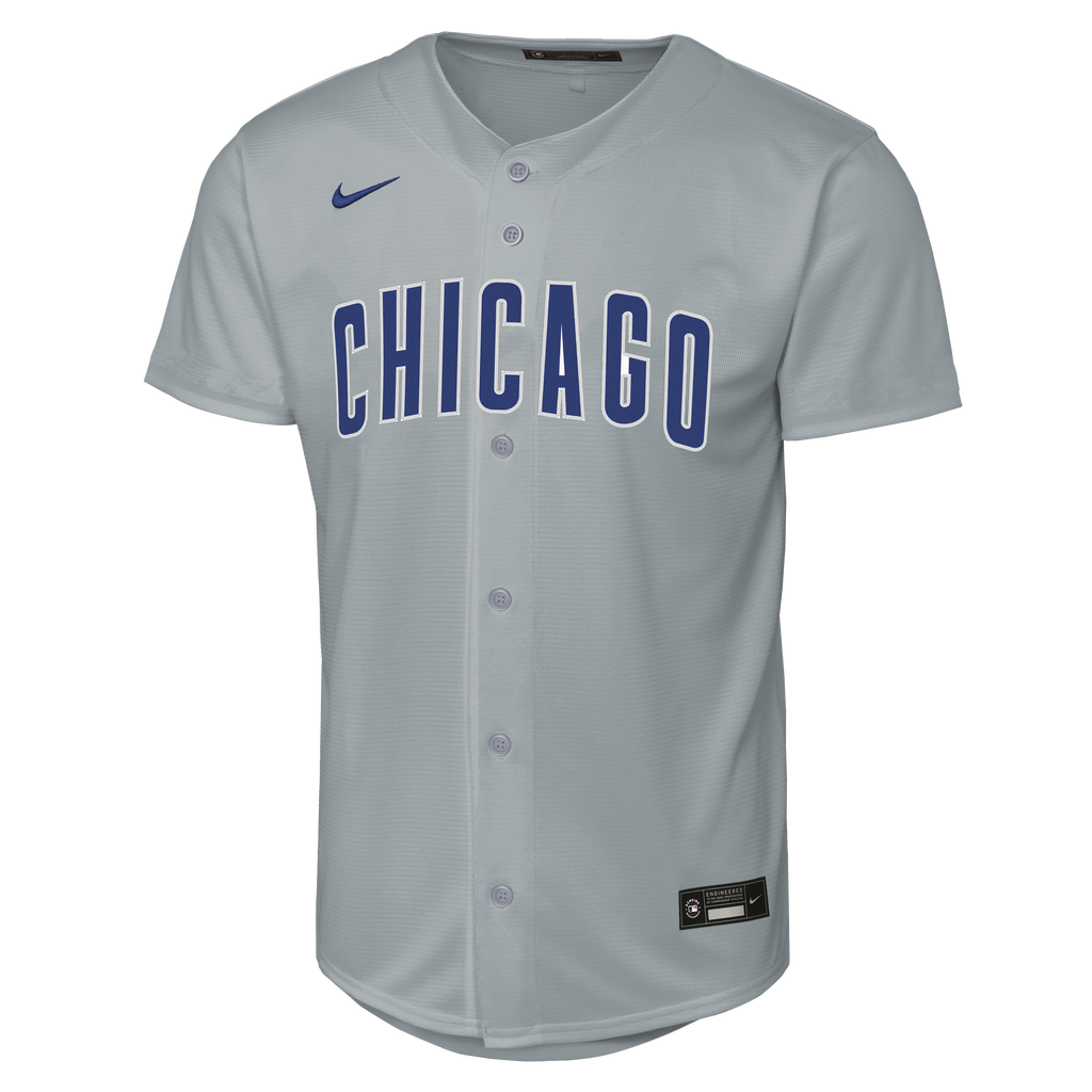 NIKE Youth Chicago Cubs Pete Crow-Armstrong Road Grey Baseline Replica Jersey