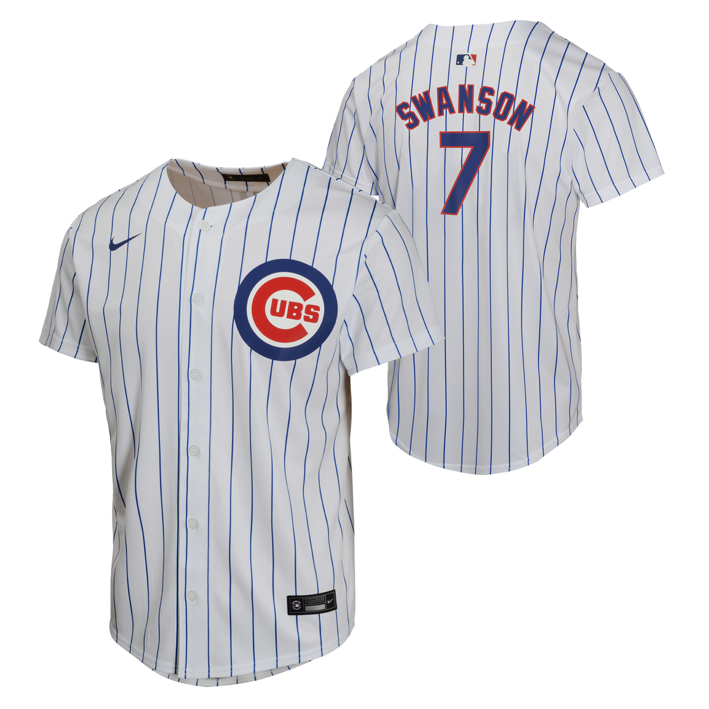 NIKE Youth Dansby Swanson Chicago Cubs White Home Replica Jersey