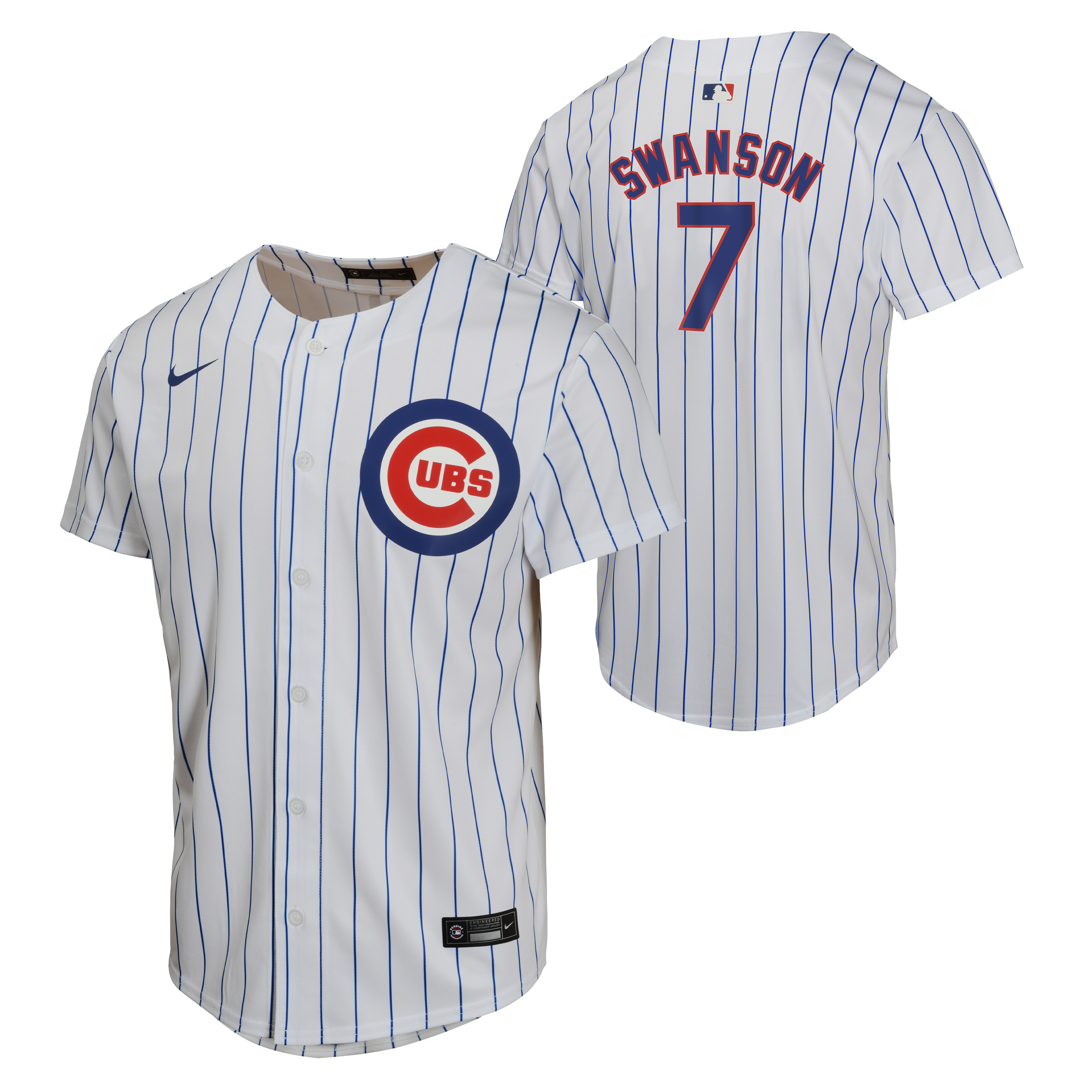 NIKE Youth Dansby Swanson Chicago Cubs White Home Replica Jersey