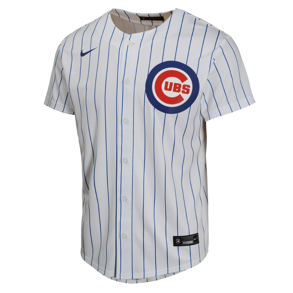 NIKE Youth Kyle Tucker Chicago Cubs White Home Replica Sublimated Twill Jersey