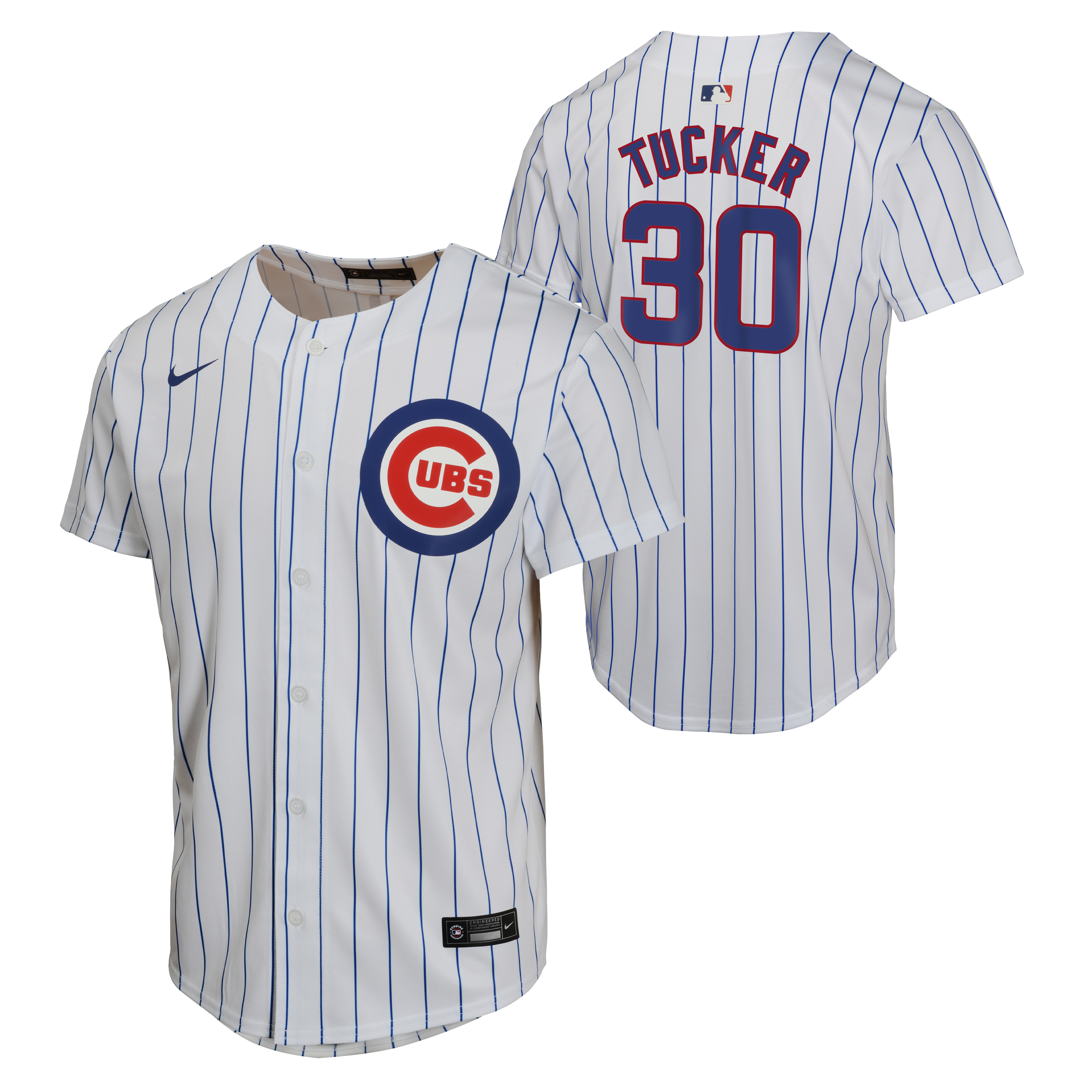 NIKE Youth Kyle Tucker Chicago Cubs White Home Replica Sublimated Twill Jersey