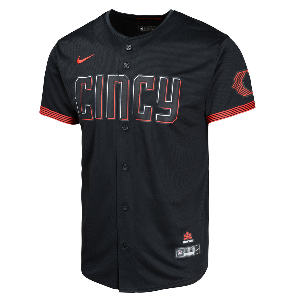 Youth Elly De La Cruz Cincinnati Reds NIKE Black City Connect Limited Replica Jersey