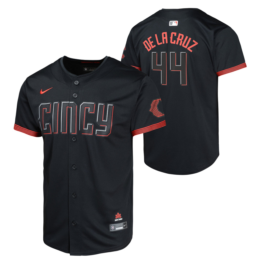 Youth Elly De La Cruz Cincinnati Reds NIKE Black City Connect Limited Replica Jersey