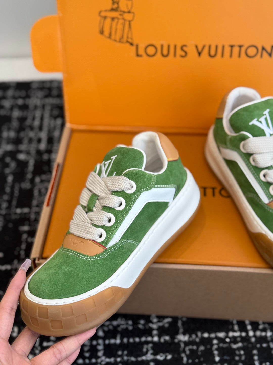 Louis Vuitton LV Tilted Sneaker (Green Suede)