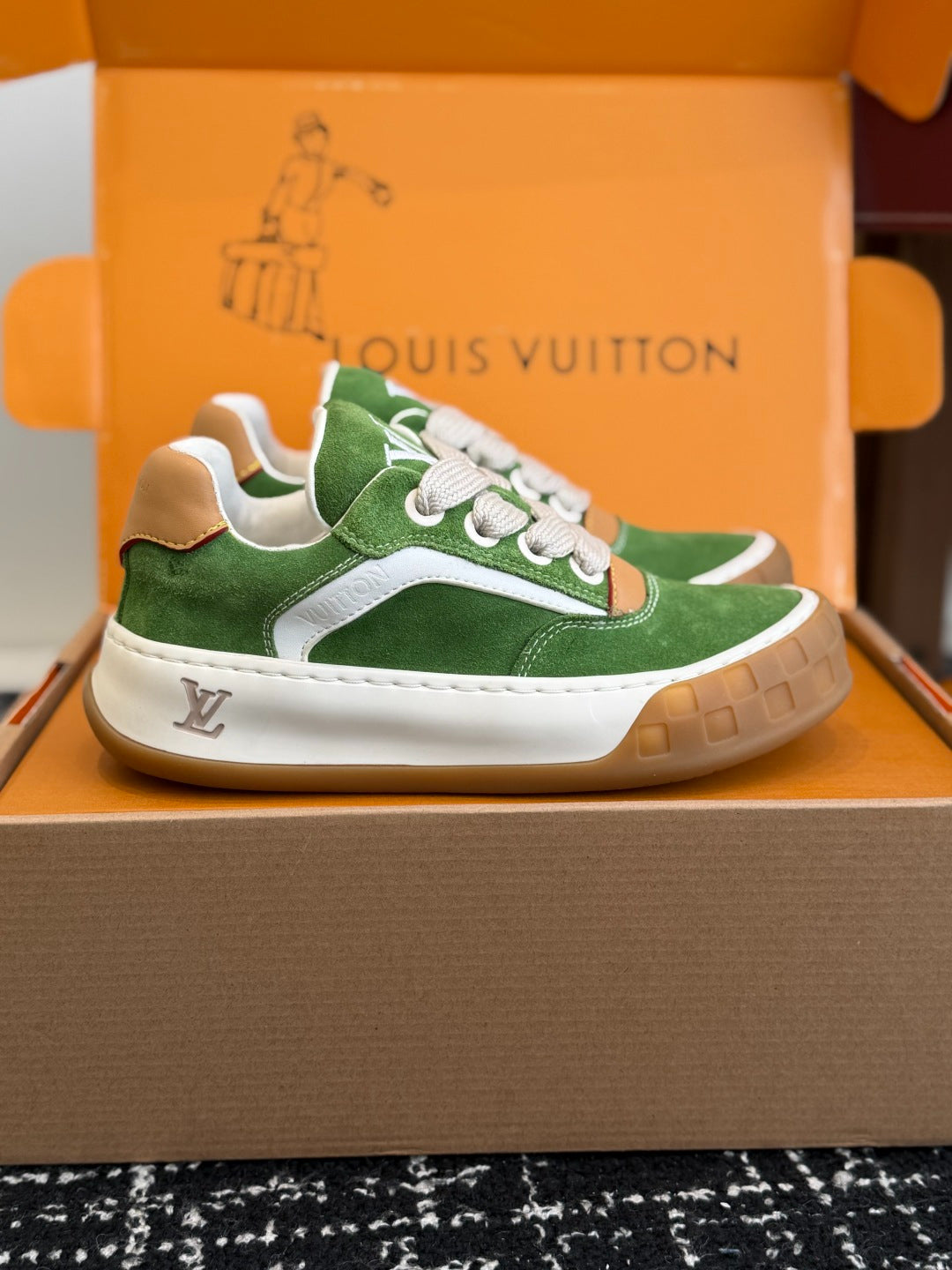 Louis Vuitton LV Tilted Sneaker (Green Suede)