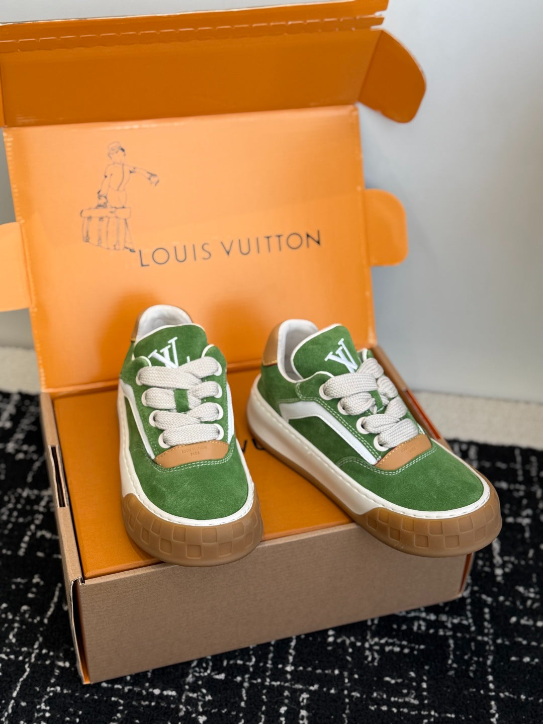 Louis Vuitton LV Tilted Sneaker (Green Suede)