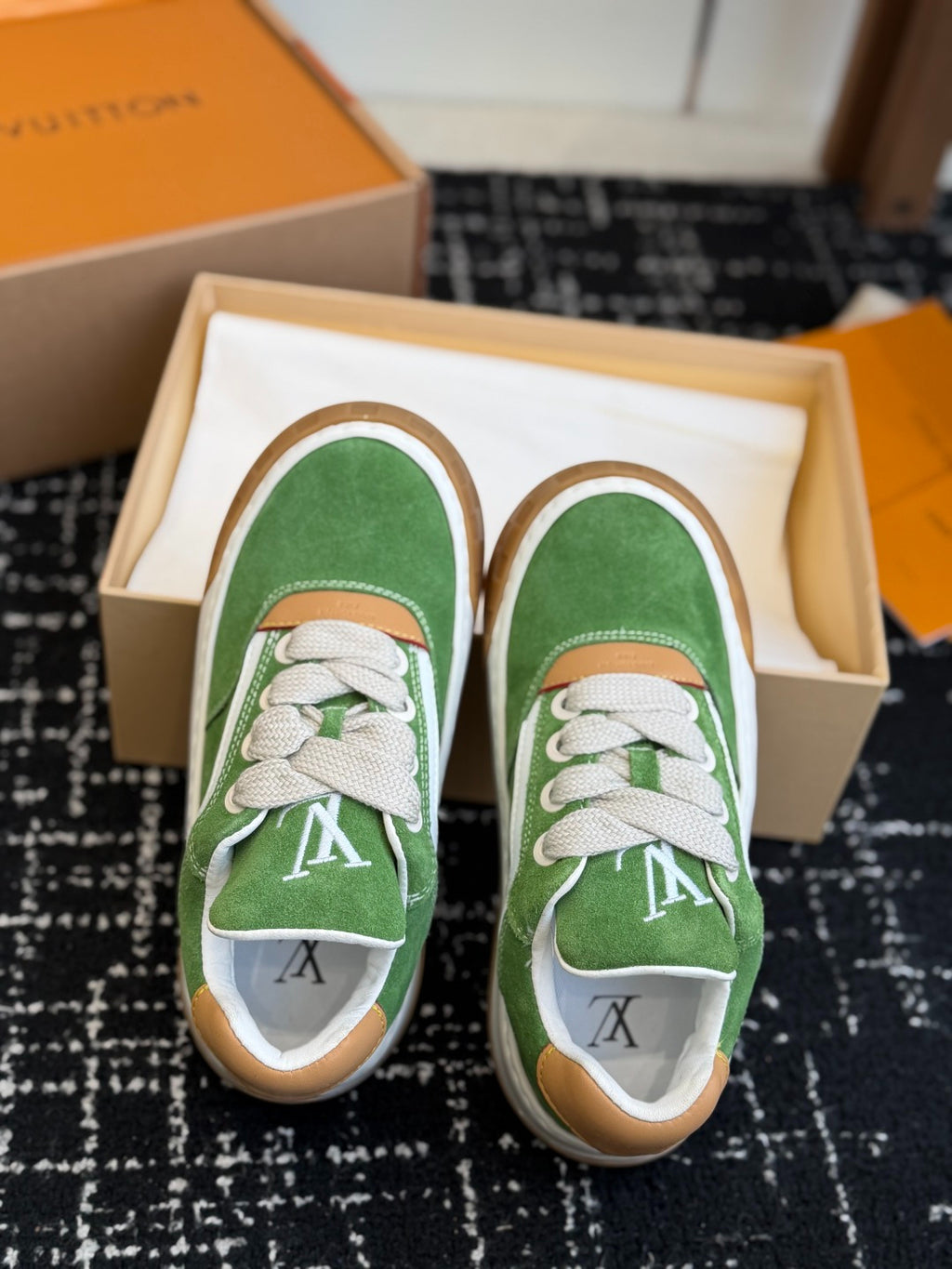 Louis Vuitton LV Tilted Sneaker (Green Suede)